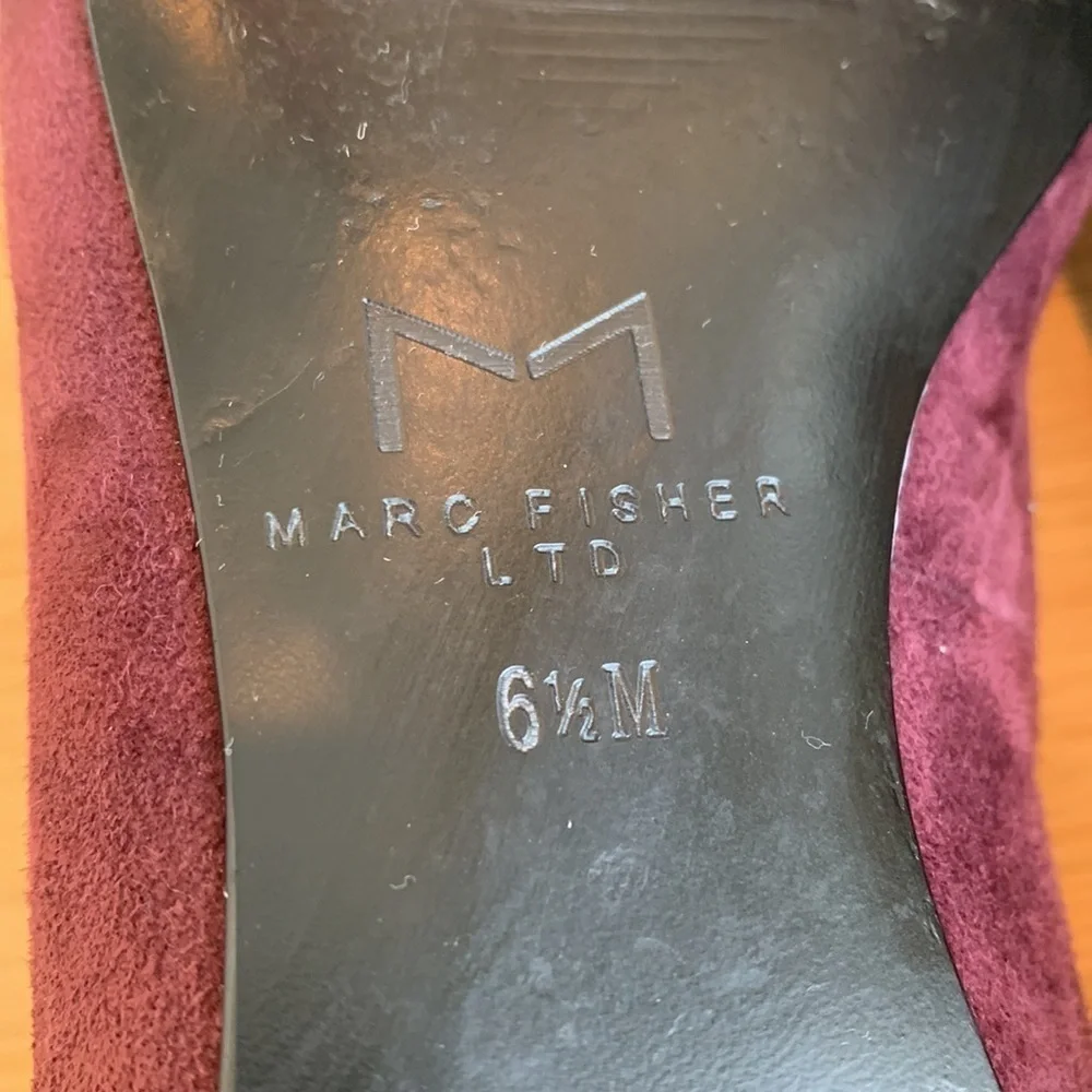 Marc Fisher | Suede Burgundy Slip On Loafers 6 1/2